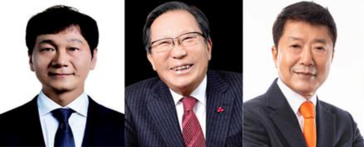 (왼쪽부터) 왼쪽부터 이승찬 대전시 체육회장 당선인, 오영철 세종시 체육회장 당선인, 김영범 충남도 체육회장 당선인. 중앙선거관리위원회 홈페이지 캡처