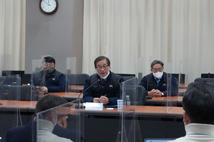 KAI 강구영 사장이 기자단 질문에 답하고 있다. KAI 제공