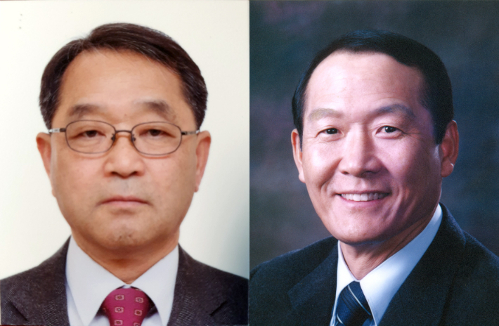 김문식 초대 질병관리본부장(왼쪽)과 김민영 전 서울시 보건환경연구원장. 대한보건협회 제공