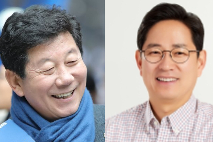 부산 남구을 박재호 국회의원(왼쪽)과 부산 남구갑 박수영 국회의원 지역구가 차기 총선에서 합구가 될 가능성이 높아지고 있다. 