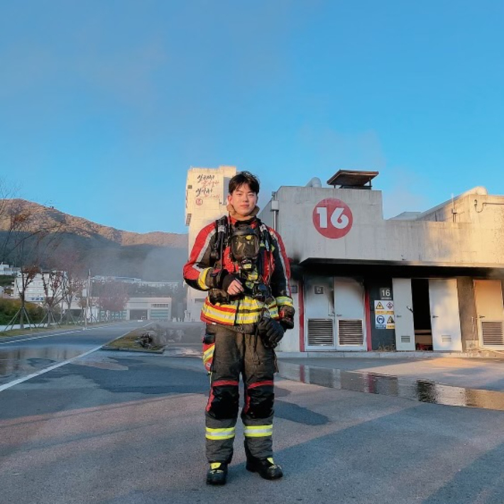 삼성 전자 DS 부문 소방대에서 근무중인 박시아 응급구조사. 박시아 제공