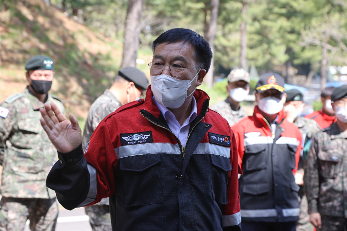 산불진화훈련. 양양군 제공