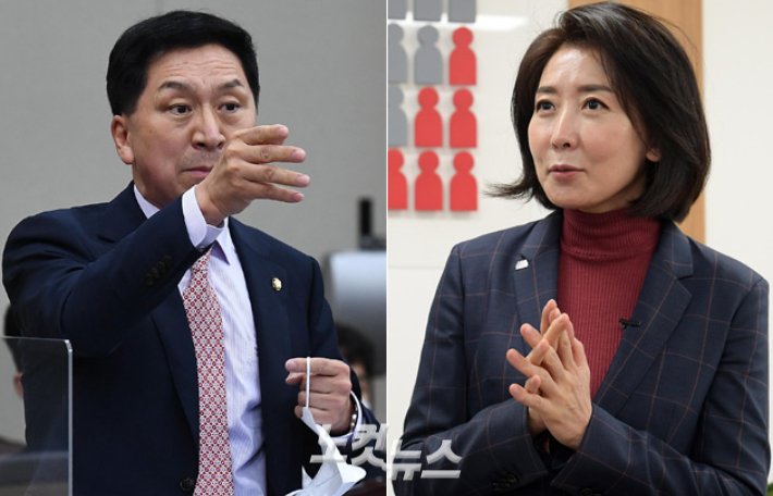 국민의힘 김기현 의원(왼쪽)·나경원 전 의원. 박종민 기자 