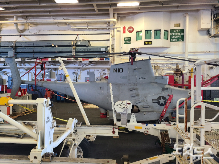 미 해군의 헬리콥터형 무인기인 MQ-8 파이어 스카우트. 김형준 기자