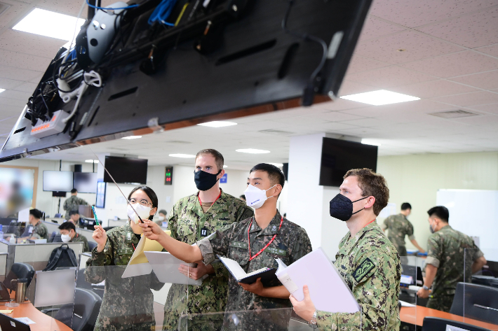 지난해 8월 을지 프리덤 실드(UFS) 연합훈련 당시 CPX 모습. 해군 제공