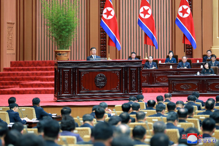 북한, 최고인민회의 제14기 제8차회의 개최. 연합뉴스
