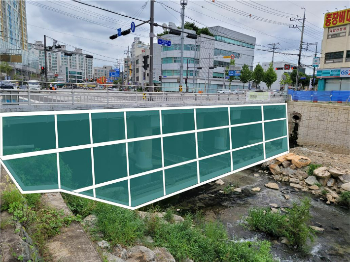 신안교 주변 악취_차단막 설치 후 모습. 광주광역시 제공