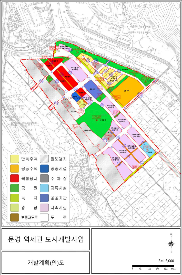 문경 역세권 도시개발사업 토지이용 계획도. 경상북도 제공 
