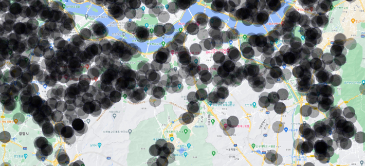 서울 강남. 송승민 기자·구글 제공