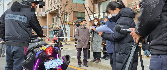 이륜차 소음 단속현장 모습. 서울시 제공