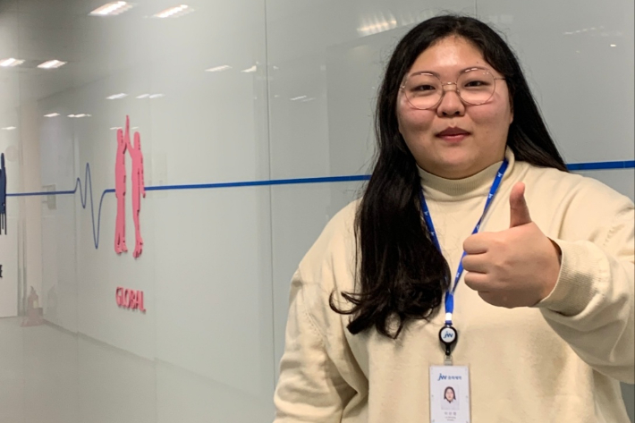 연암대학교 동물보호계열을 졸업하고 제약회사에 근무중인 이민정 씨. 한국전문대학교육협의회 제공