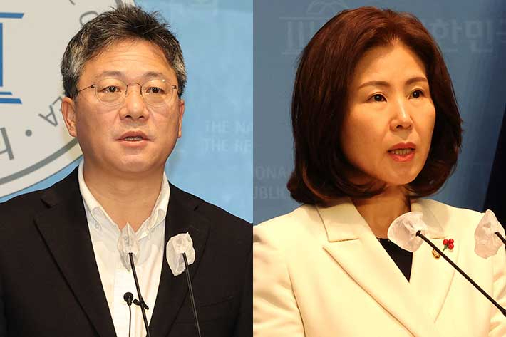 국민의힘 박정하 수석대변인(왼쪽), 김미애 원내대변인. 연합뉴스