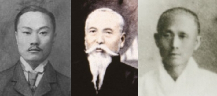 왼쪽부터 박상진, 이상룡, 나철 선생. 국가보훈처 제공