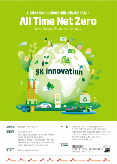 SK이노베이션 2023년 상반기 신입사원 채용 포스터 일부. SK이노베이션 제공