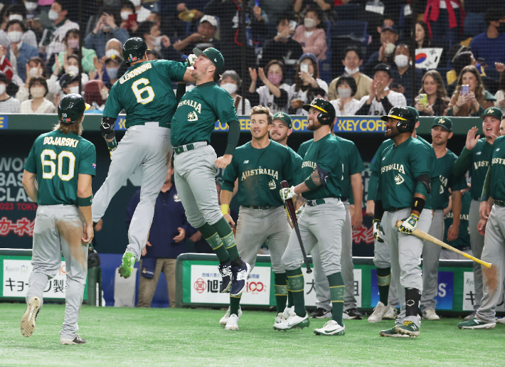 호주 야구 대표팀. 연합뉴스