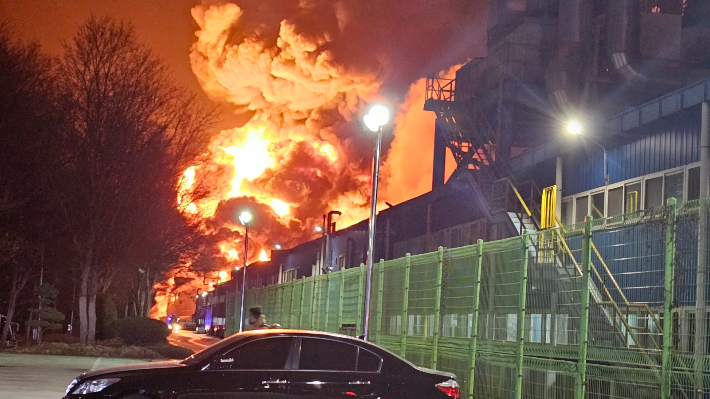 한국타이어 대전공장 화재 현장. 대전소방본부 제공