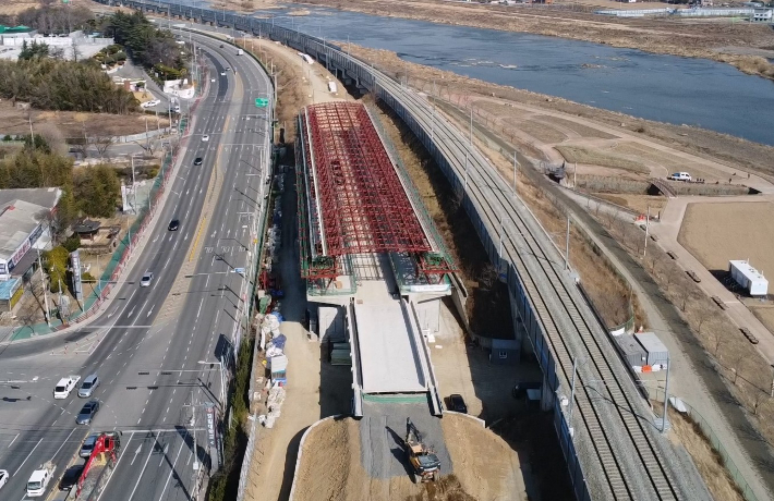 안심~하양 전철 건설 사업 공사장. 대구교통공사 제공