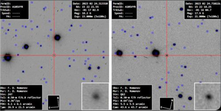 지난달 24일 iTelescope.net 원격 망원경에 포착된 C/2023 A3 혜성. 천문학자 필리프 로마노프 트위터 캡처