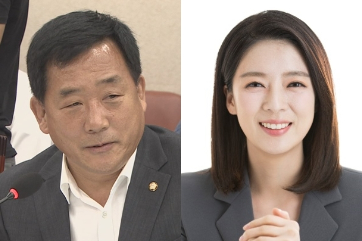 왼쪽부터 국민의힘 박성민·배현진 의원. 연합뉴스