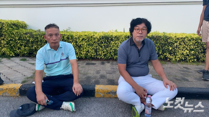 김 전 회장이 지난 1월 10일 태국 빠툼타니의 한 골프장에서 골프를 치다 현지 경찰에 검거된 당시 모습.