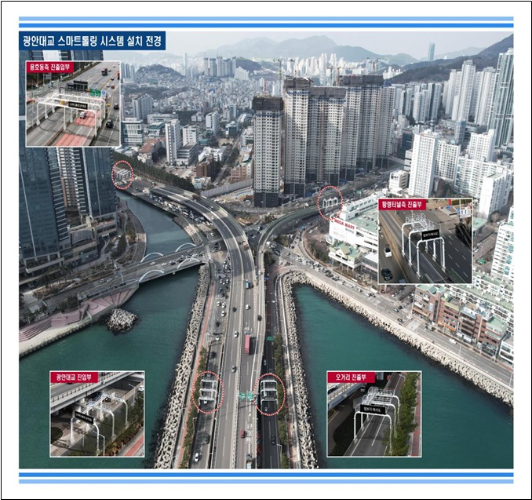 광안대교 스마트톨링 스스템 설지 전경 조감도. 부산시 제공 