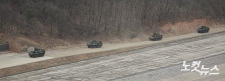 미2사단 스트라이커 여단 장갑차들
