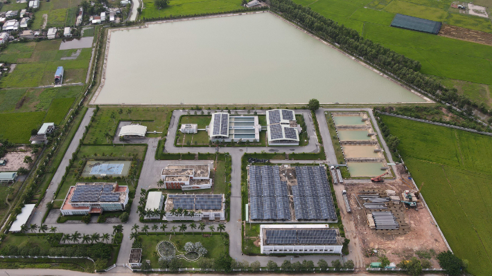 GS이니마가 지분 30%를 인수한 푸미빈 건설투자사(PMV)가 운영하고 있는 베트남 롱안성 수처리 시설 호아칸더이(Hoa Khanh Tay) 전경. GS건설 제공