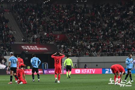 우루과이에 2대1로 패한 대한민국