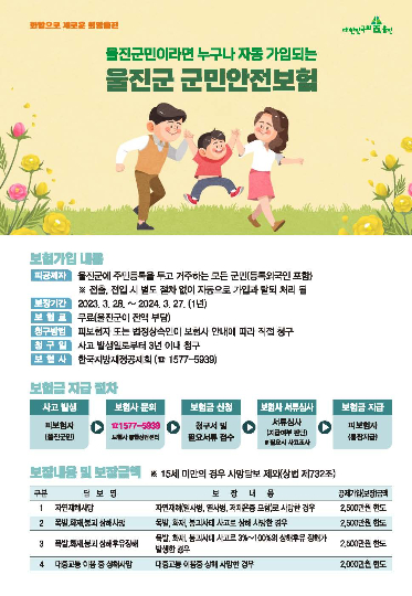 울진군 군민안전보험 안내 포스터. 울진군 제공