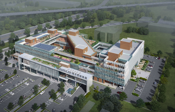 대구한의과대학과 부속한방병원 건립공사 조감도. 태왕 제공 
