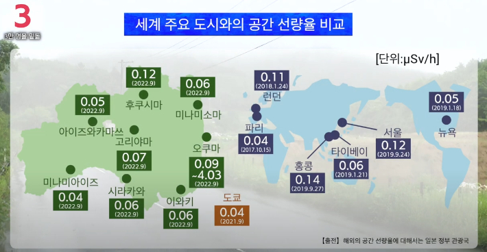 후쿠시마 홍보 유튜브 채널 'PrefFukushima'의 '후쿠시마를 부흥의 땅으로~숫자 12로 보는 후쿠시마의 현재~' 영상 캡처