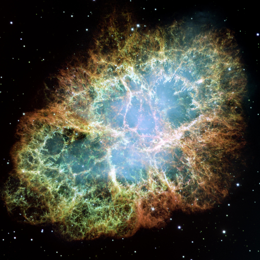 허블우주망원경으로 관측한 게성운(Crab Nebula). NASA, ESA, J. Hester, A. Loll (ASU) 제공