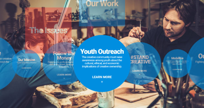창의성 보호를 위한 미국의 비영리 단체 CreativeFuture. CreativeFuture.org  홈페이지 캡처