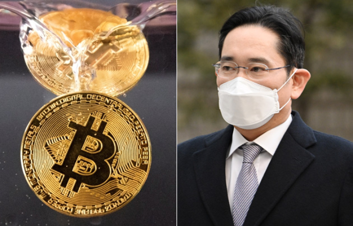코인·이재용 삼성전자 회장(오른쪽). 연합뉴스·류영주 기자 