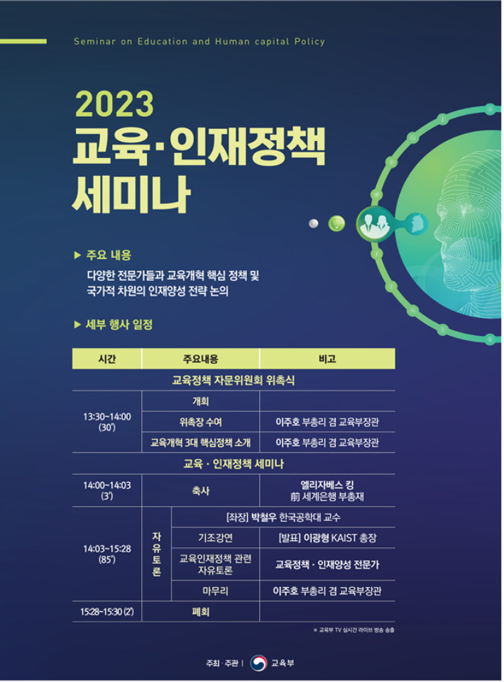 2023 교육·인재정책 세미나 포스터. 교육부 제공