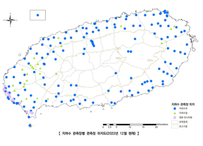 제주 지하수 관측정 위치도. 제주지하수연구센터 제공