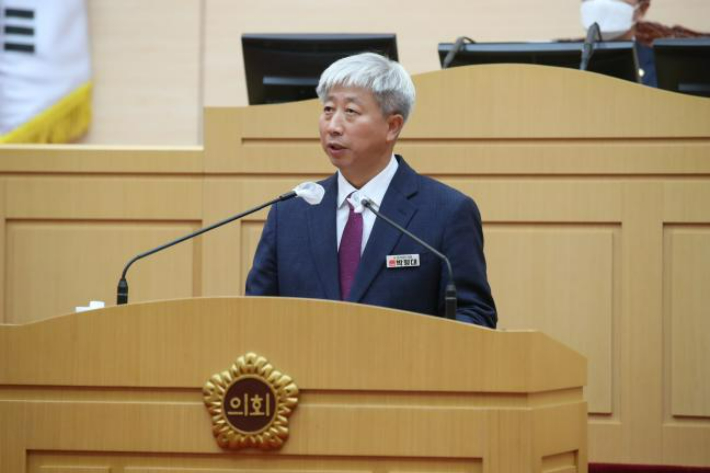 박형대 전남도의원이 본회의장에서 발언하고 있다. 진보당 전남도당 제공