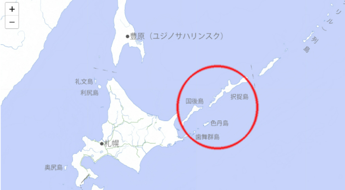 북방 4개섬을 일본 영토로 표기한 일본 기상청의 지도. 일본기상청 홈페이지 캡처