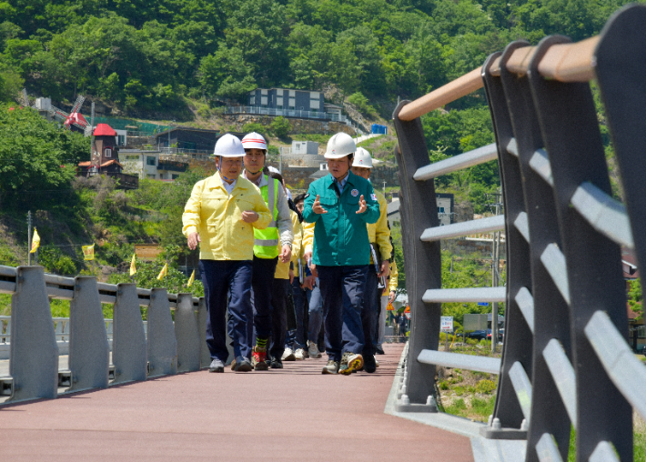 박완수 경남지사 재난안전 현장 점검. 경남도청 제공