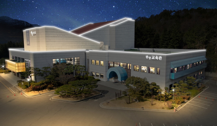 백운아트홀 LED 야간조명 설치 예상 조감도. 광양제철소 제공