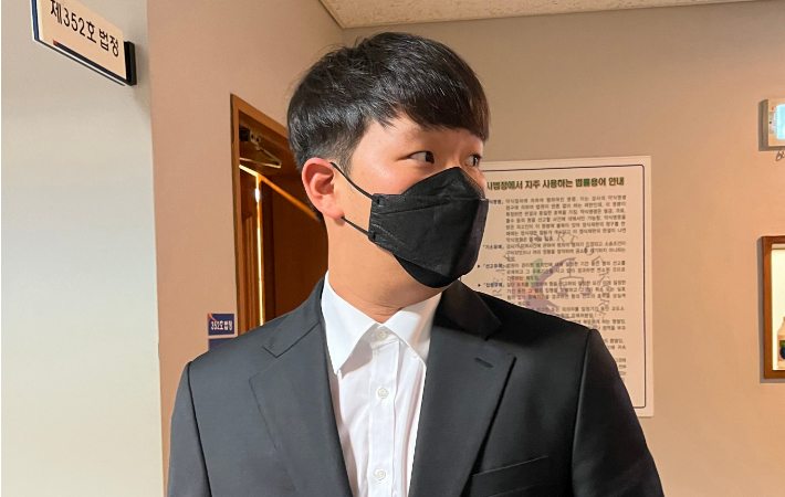 31일 오전 롯데 자이언츠 전 투수 서준원이 부산지법에서 열린 본인의 첫 재판에 출석했다. 연합뉴스