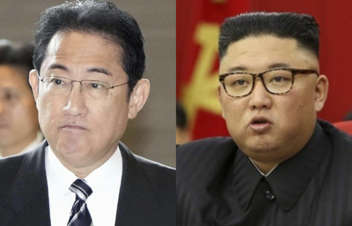 기시다 후미오 일본 총리(좌)·김정은 북한 국무위원장. 연합뉴스