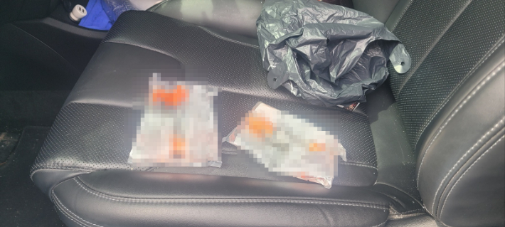 강씨 차량에서 발견된 주사기 모습. 제주경찰청 제공