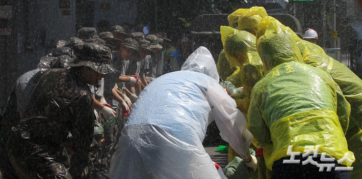 민관군 합동 침수 대비 훈련. 노컷뉴스 자료사진. 박종민 기자