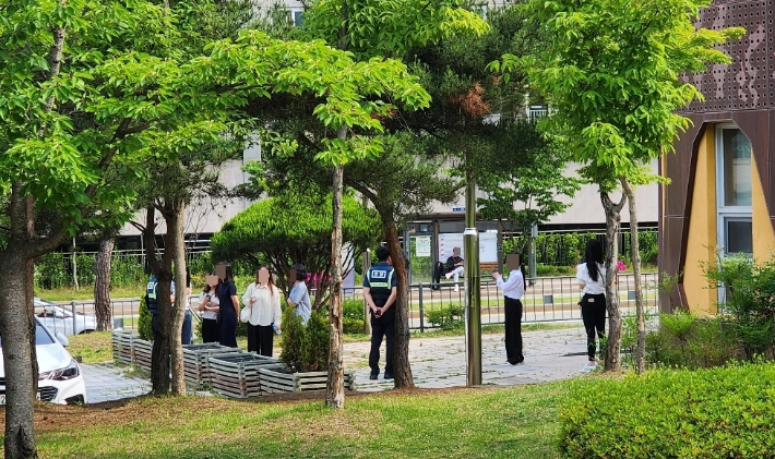 7일 경찰 출동한 모습. 독자 제공