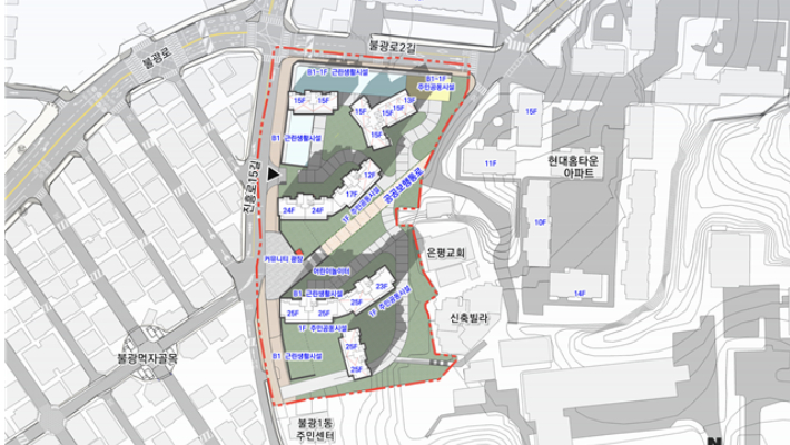 건축배치 예시도면. 서울시 제공