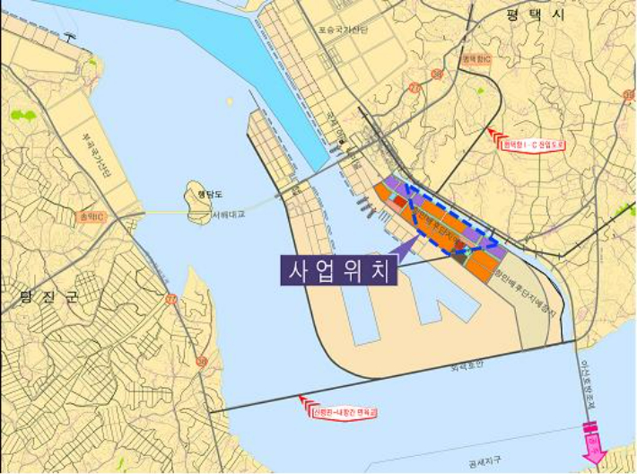 평택항 자유무역지역 위치도. 해양수산부 제공