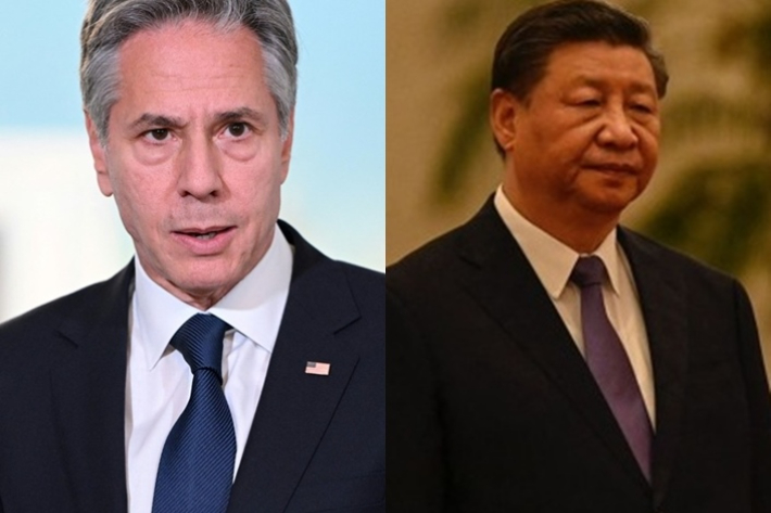 시진핑 중국 국가주석(오른쪽)과 토니 블링컨 미국 국무장관. 연합뉴스