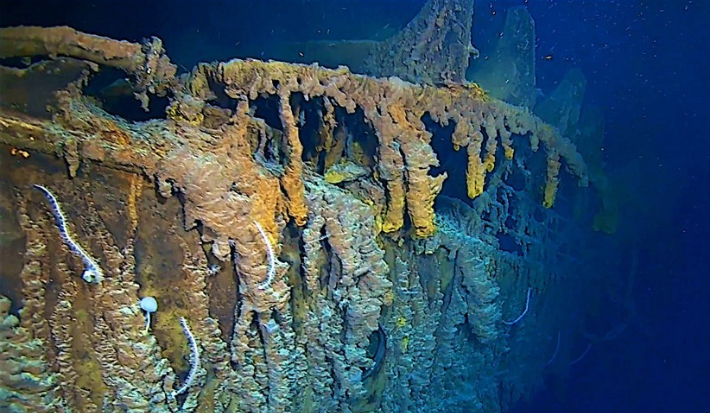 해저 4천m 지점에 가라앉은 타이타닉호의 모습. 연합뉴스