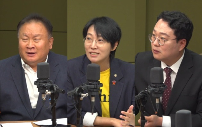 왼쪽부터 이상민 더불어민주당 의원, 장혜영 정의당 의원, 천하람 국민의힘 순천갑 당협위원장